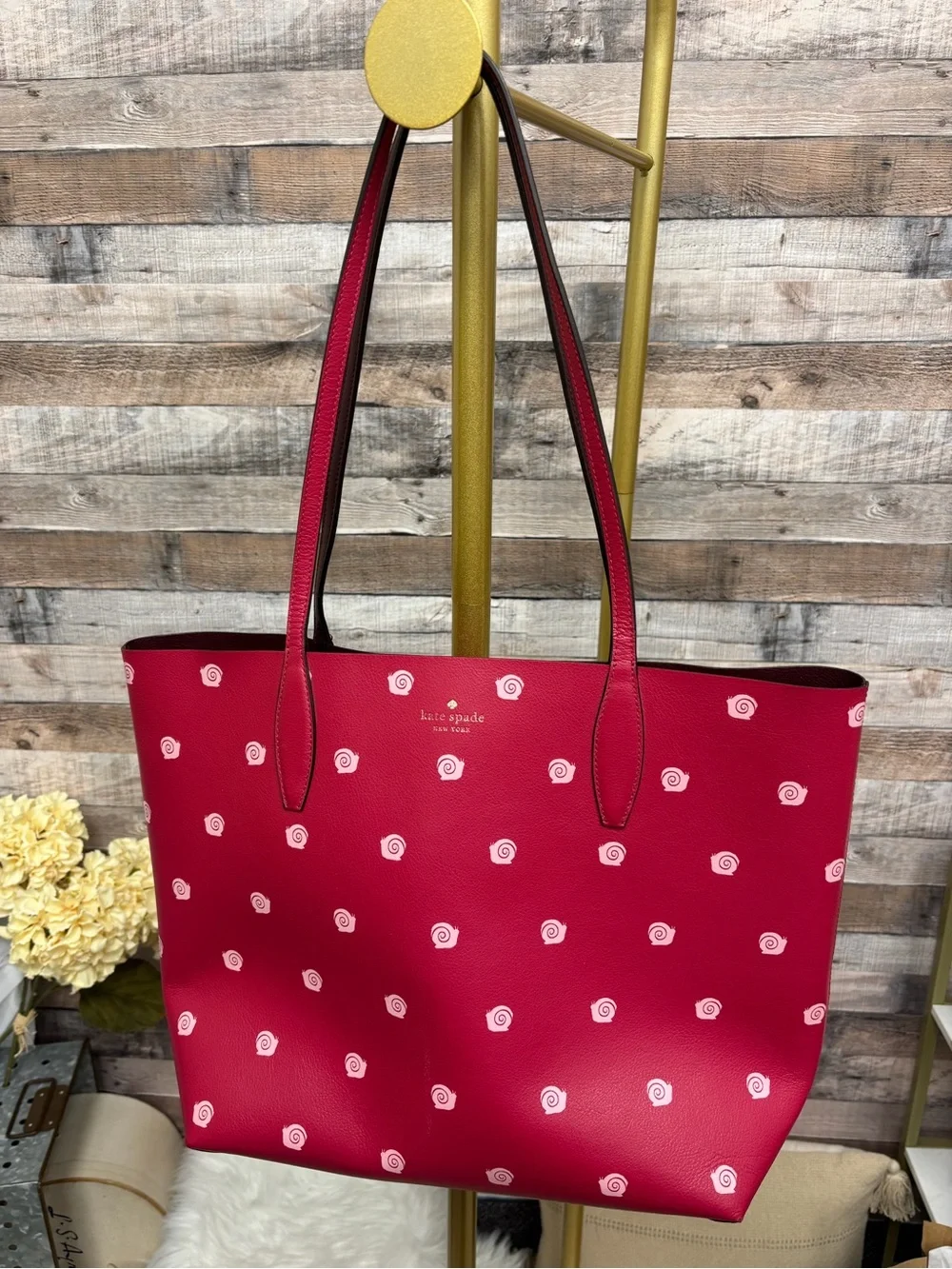 Kate Spade Pink Enchanted Snail Print Tote